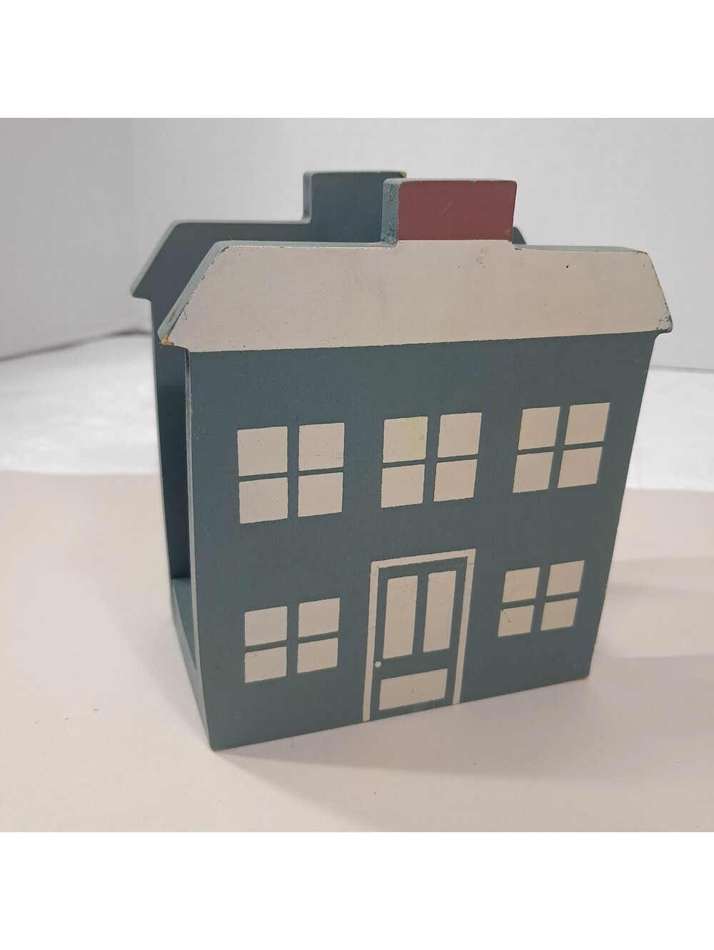 House napkin holder wood blue white cottage home wooden storage organizer cabin